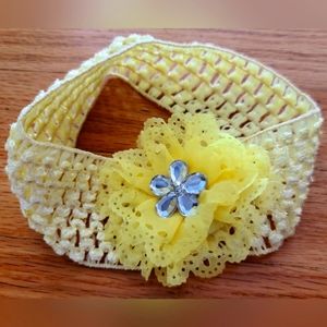 10 for $16 - Infant Girls Yellow Crochet Flower Headband